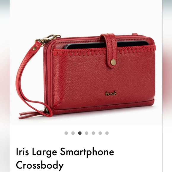 The Sak Handbags - The Sak Red Leather Clutch Large Smartphone Wallet Zip Around Wristlet crossbody